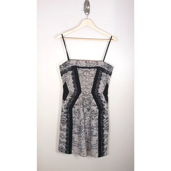 BCBG Maxazria Witchy Grunge Lace Panel Strapless Mini Dress‎ Prom Formal Size 6 - Picture 1 of 7